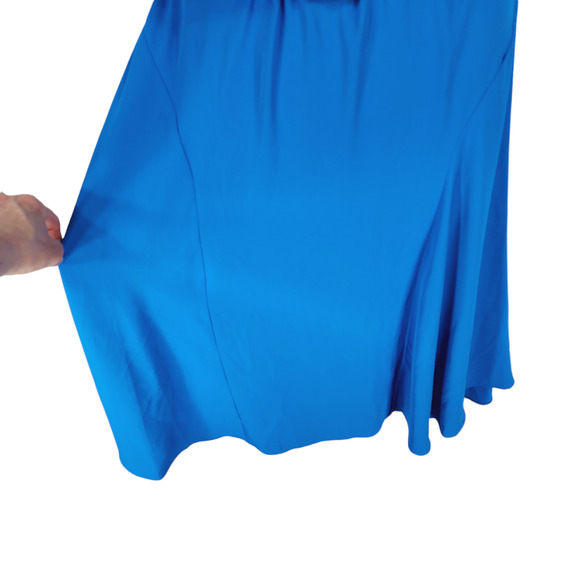 LRL Ralph Lauren Midi Sheath Dress sz 18 Women Blue Belted Keyhole Neck NEW READ - Picture 4 of 13